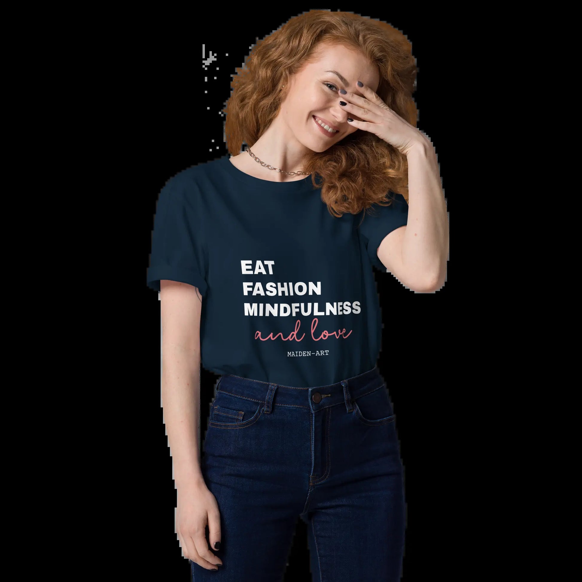 Eat, Fashion Mindfulness and Love Unisex Organic Cotton T-Shirt - Unisex T-Shirt