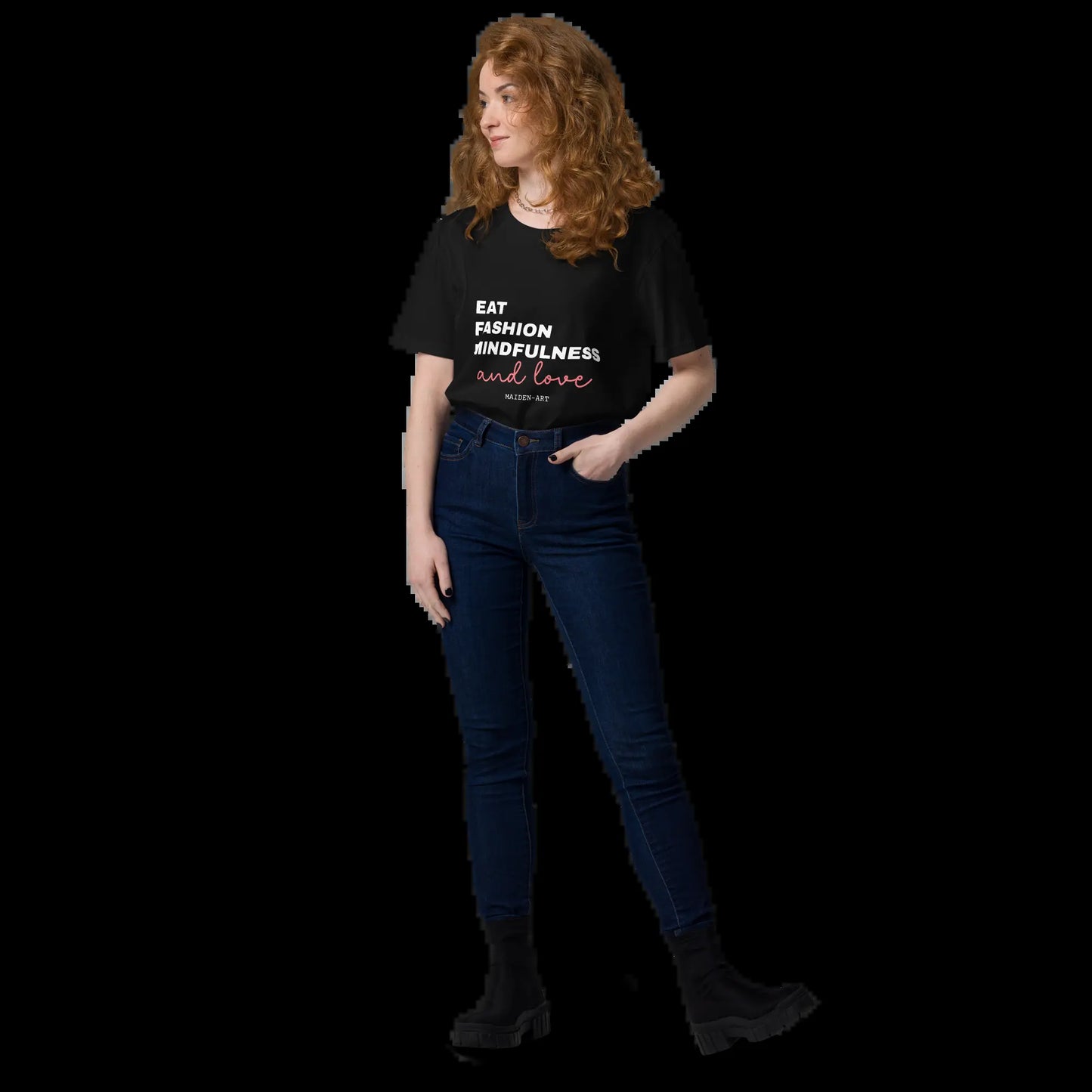 Eat, Fashion Mindfulness and Love Unisex Organic Cotton T-Shirt - Unisex T-Shirt