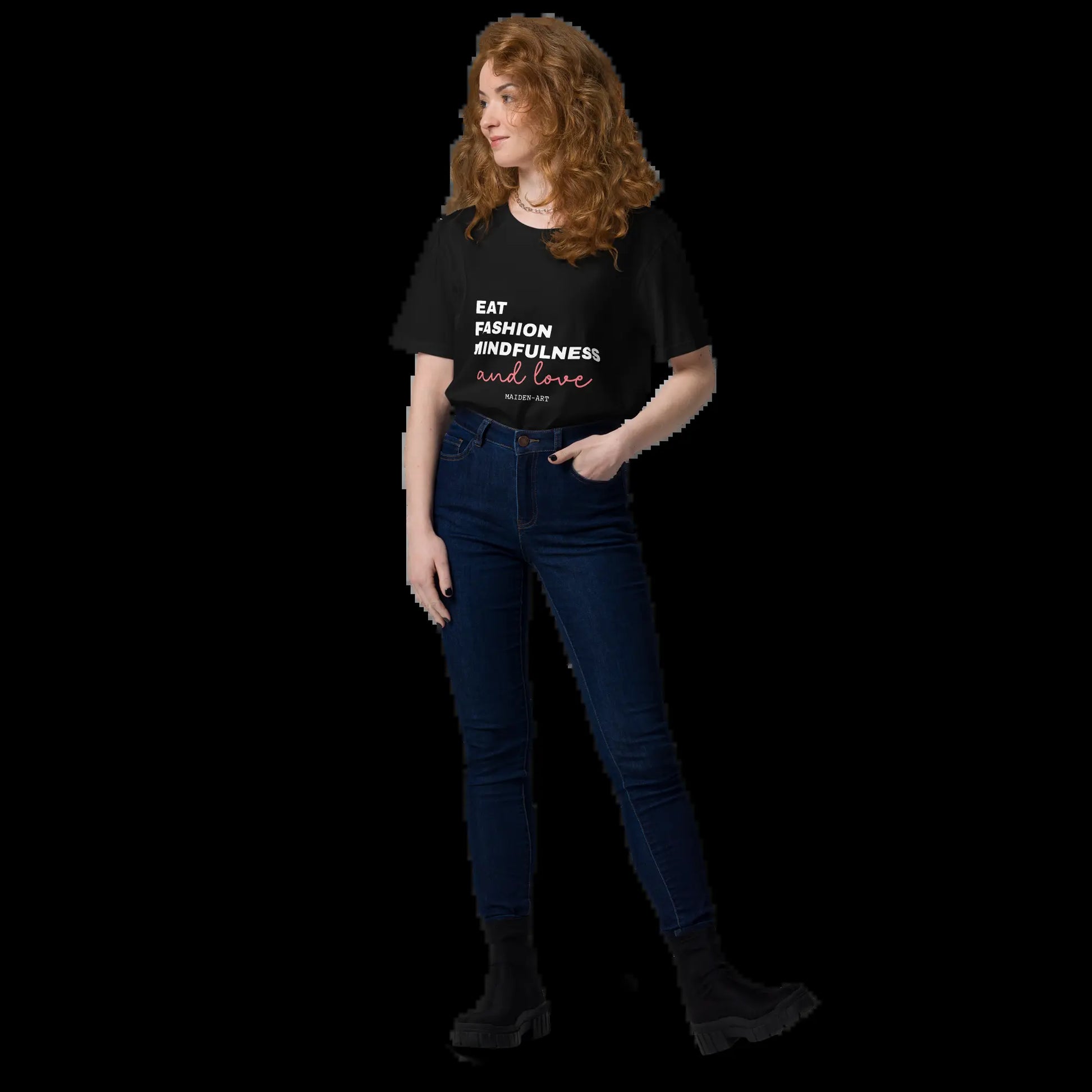 Eat, Fashion Mindfulness and Love Unisex Organic Cotton T-Shirt - Unisex T-Shirt