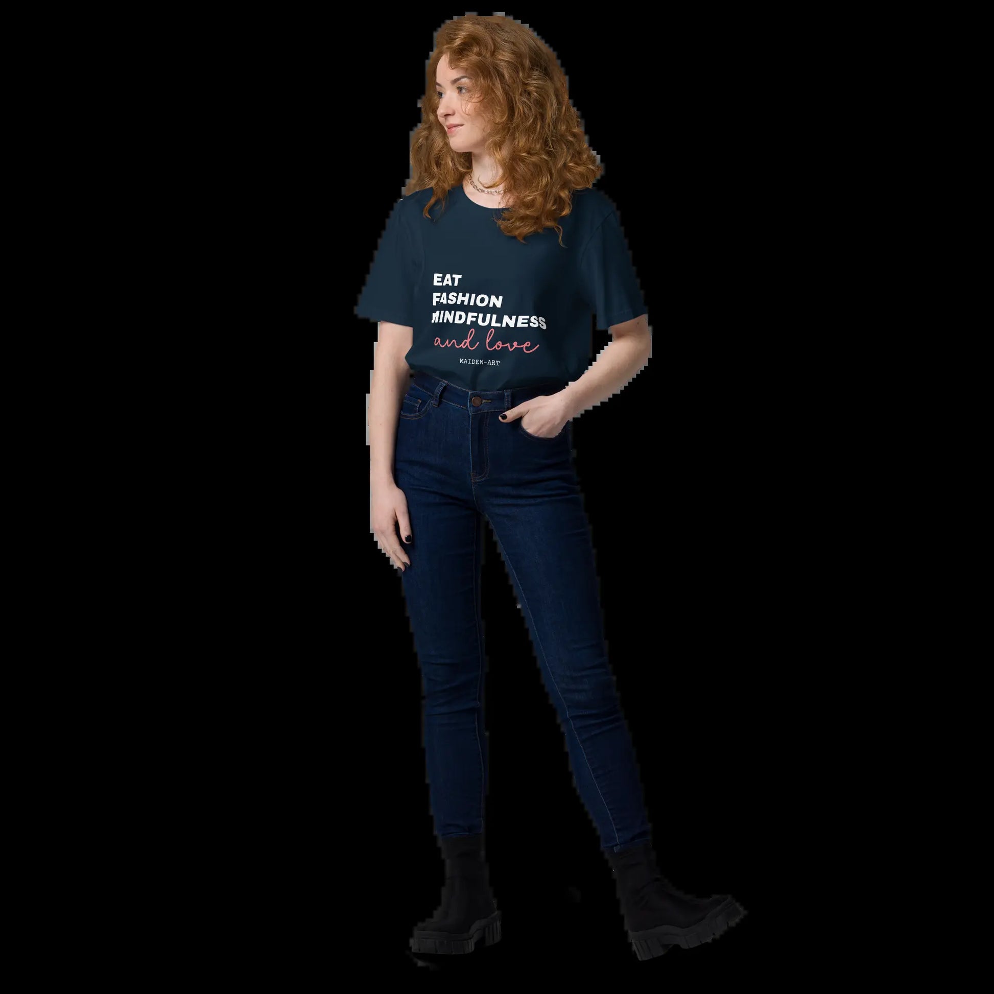 Eat, Fashion Mindfulness and Love Unisex Organic Cotton T-Shirt - Unisex T-Shirt